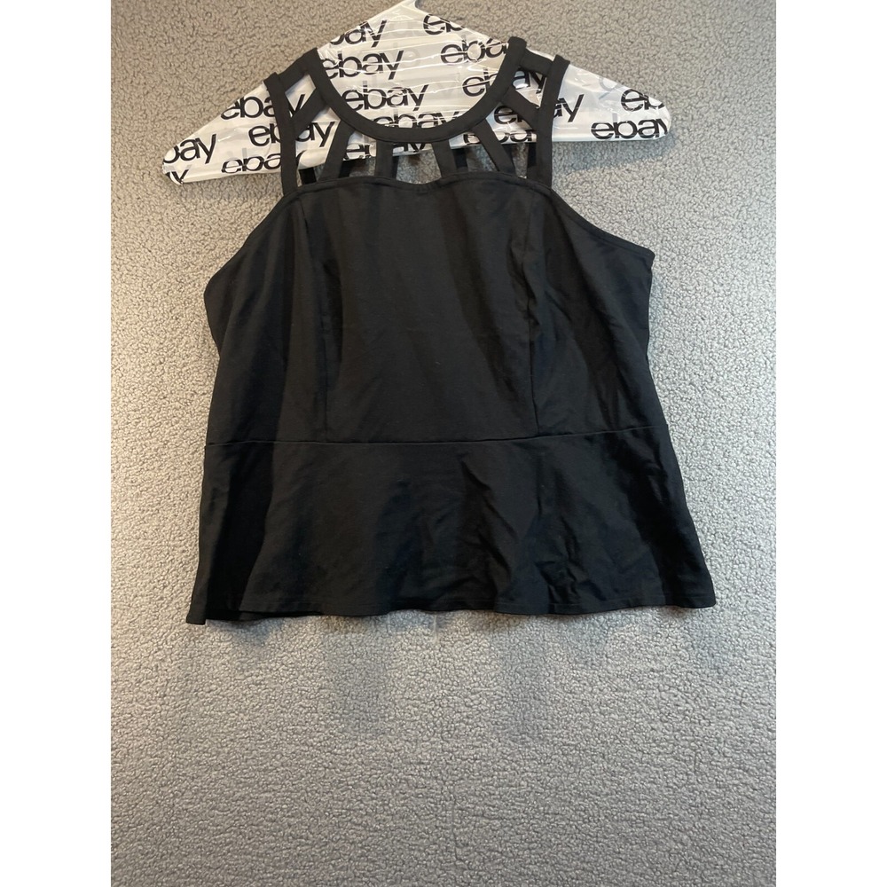 Lane Bryant black tank top women's Plus size 18/20 Structured Neck